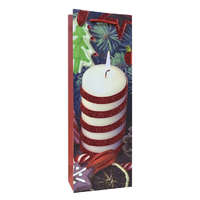 Ajándéktasak - italos (piros csíkos gyertyák)