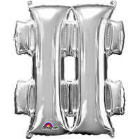 Javoli Ezüst Silver mini fólia lufi hashtag ikon 33 cm