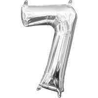 Javoli Ezüst Silver mini szám fólia lufi 7-es 40 cm