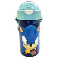 Javoli Sonic a sündisznó Speed Blue műanyag szívószálas kulacs akasztóval 500 ml
