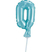 Javoli Kék 0-ás Light Blue szám fólia lufi tortára 13 cm
