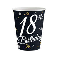 Javoli Happy Birthday 18 B&C papír pohár 6 db-os 200 ml