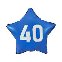 Javoli Kék Happy Birthday 40 Blue csillag fólia lufi 44 cm