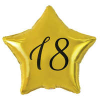 Javoli Arany Happy Birthday 18 Gold csillag fólia lufi 48 cm