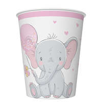 Javoli Baby elefánt Pink Balloon papír pohár 8 db-os 250 ml