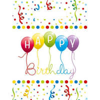 Javoli Happy Birthday Streamers ajándéktasak, ajándékzacskó 6 db-os