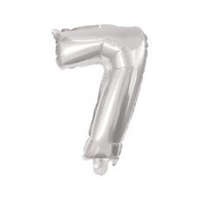 Javoli Ezüst Silver 7-es szám fólia lufi 10 cm