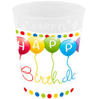 Javoli Happy Birthday Streamers micro prémium műanyag pohár 250 ml