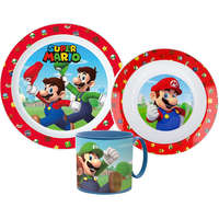 Javoli Super Mario Mushroom Kingdom étkészlet, micro műanyag szett bögrével 265 ml