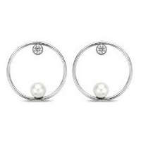 Javoli Victoria Ezüst színű fehér gyöngyös fülbevaló