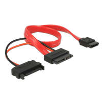  DeLock Cable Slim SATA female > SATA 7 pin + SATA 15 pin 5 V 30cm