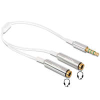 DeLock DeLock Cable audio splitter stereo jack male 3.5mm 4 pin > 2x stereo jack female 3.5mm 4 pin 25cm