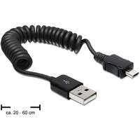 DeLock DeLock Cable USB 2.0-A male > USB micro-B male coiled cable 0,6m Black