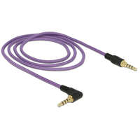  DeLock Stereo Jack Cable 3.5mm 4 pin male > male angled 1m Purple