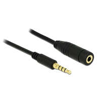  DeLock Extension Cable Audio Stereo Jack 3.5 mm male / female IPhone 4 pin 1m Black