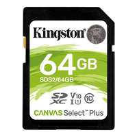 Kingston Kingston 64GB SDXC Canvas Select Plus Class 10 100R C10 UHS-I U1 V10
