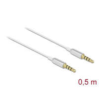 DeLock DeLock Stereo Jack Cable 3.5mm 4 pin male to male Ultra Slim 0,5m White