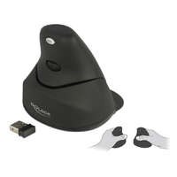 DeLock DeLock Ergonomic vertical Laser 4-button mouse 2.4 GHz wireless left/right handers Black