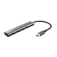 Trust Trust Halyx USB-C to 4 Port USB3.2 Gen1 HUB Aluminium Grey