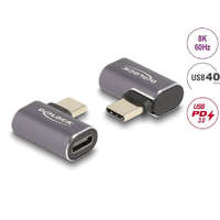  DeLock USB Adapter 40 Gbps USB Type-C PD 3.0 100 W male to female angled left / right 8K 60Hz metal