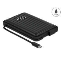  DeLock External Enclosure for 2.5″ SATA HDD / SSD with USB Type-C IP66 Black