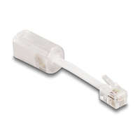  DeLock Telephone Cable RJ10 plug to RJ10 jack with connection cable 30 mm Transparent/White