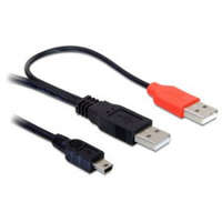 DeLock DeLock Cable 2 x USB2.0-A male > USB mini 5-pin 1m Black