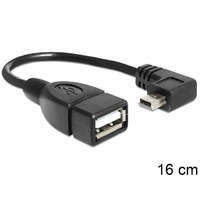 DeLock DeLock Cable Mini USB male angled > USB 2.0-A female OTG 16cm Black