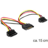 DeLock DeLock Cable Power SATA 15pin > 2x SATA HDD – angled