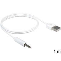 DeLock DeLock Cable USB-A male > Stereo jack 3.5 mm male 4 pin IPod Shuffle 1m White