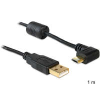 DeLock DeLock USB-A apa > USB micro-B apa kábel, 90°-ban forgatott bal/jobb 1m Black
