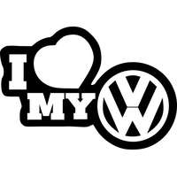  I love my VW 15cm x 15cm - fekete