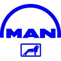 MAN Man logo matrica 25cm x 25cm kék