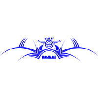 DAF DAF matrica,szélvédő alá,100cmx25cm,kék