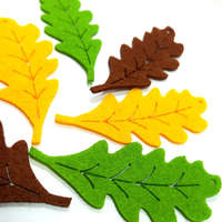 PC Filcfigura - Tölgylevél (6 db/cs, átm. kb.: 7cm)