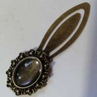 PC Üveglencsés fém könyvjelzőalap lencsével ovális, 13 x 18 mm - bronz