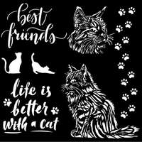 Stamperia Vastag stencil 18cm x 18cm - Orchids and Cats Best friends