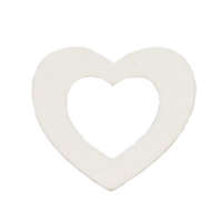 DC Fa lyukas szív fehér 6cm