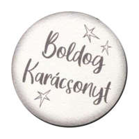 DC Nyomtatott fa tábla - Boldog Karácsonyt 5cm fehér-szürke