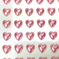 DC Öntapadó szív alakú barack színű félgyöngy 1 cm 77 db/levél