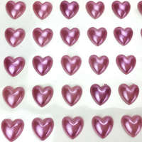 DC Öntapadó szív alakú rózsaszín félgyöngy 1 cm 77 db/levél