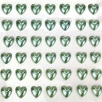 DC Öntapadó szív alakú zöld félgyöngy 1 cm 77 db/levél