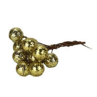DC Drótos bogyó csillámos arany 1cm | 12 darabos csomag