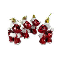 DC Szarvas karácsonyfadísz piros 9,5cm x 7cm x 2,5cm | 4 darabos csomag