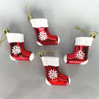 DC Karácsonyi zokni karácsonyfadísz piros 8cm x 7cm x 3cm | 4 darabos csomag
