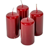 Lakkozott adventi gyertya 80x40mm bordó 4db/csom (db ár)