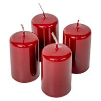 Lakkozott adventi gyertya 70x40mm bordó 4db/csom (db ár)