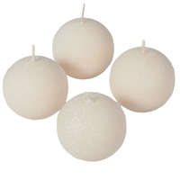 Bársony glitter gömb gyertya 60mm ivory 4db/csom (db ár)