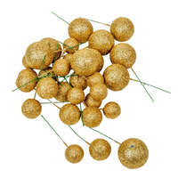 Glitteres golyó pick arany D2,5-3-4cm 30db-os