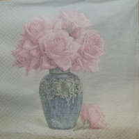 Szalvéta - Vintage rózsa vázában